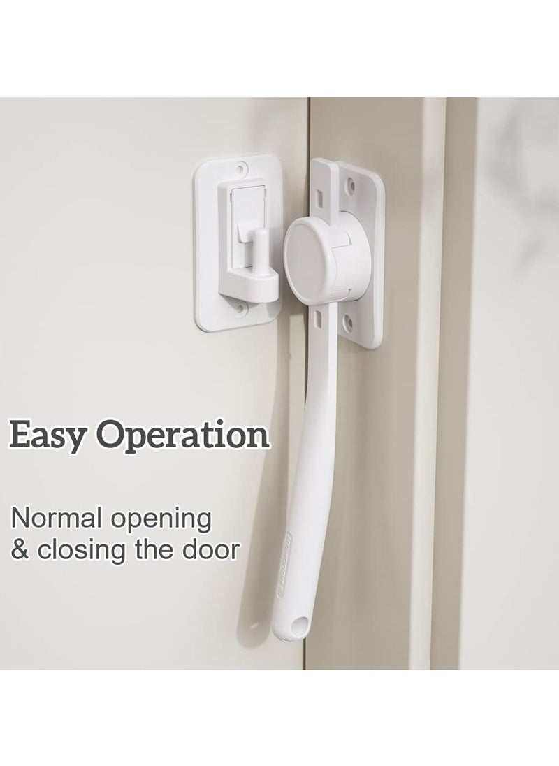 Adjustable Childproof Door Restrictor and Finger Pinch Guard for Baby and Pet Safety White