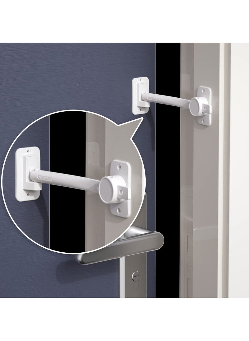 Door Restrictor, Childproof Adjustable Door Restrictor Door Finger Pinch Guard Baby Door Stopper  Door Latch Child Safety Door Lock for Baby and Pet (White)