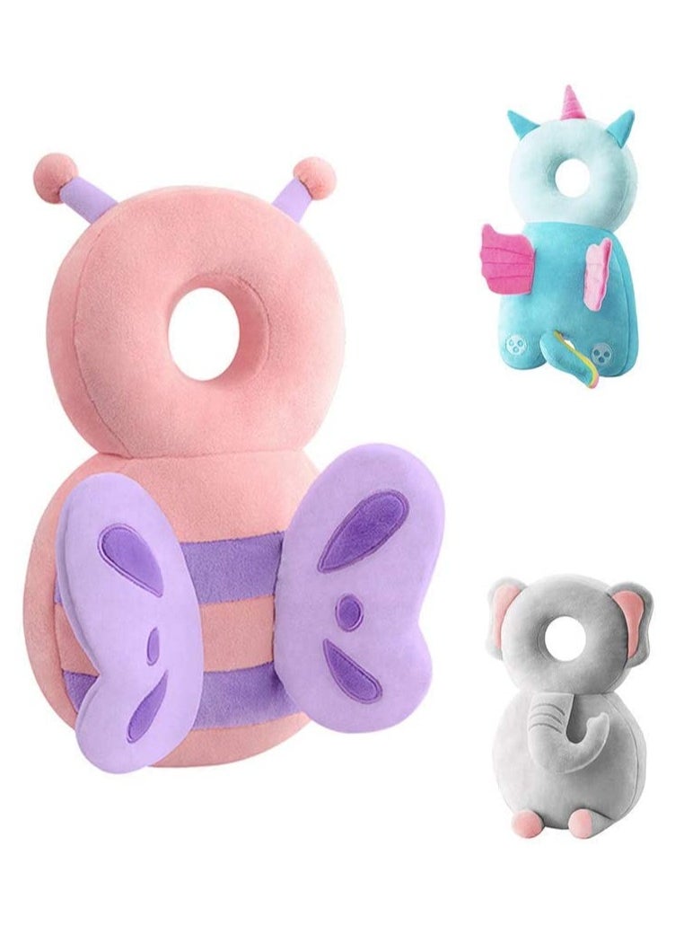 Toddler Baby Head Protection Cushion Backpack Wear, Infant Support Pillows Soft Baby Nursery Unisex Newborn Shaping Pillow Support Sleep erfly