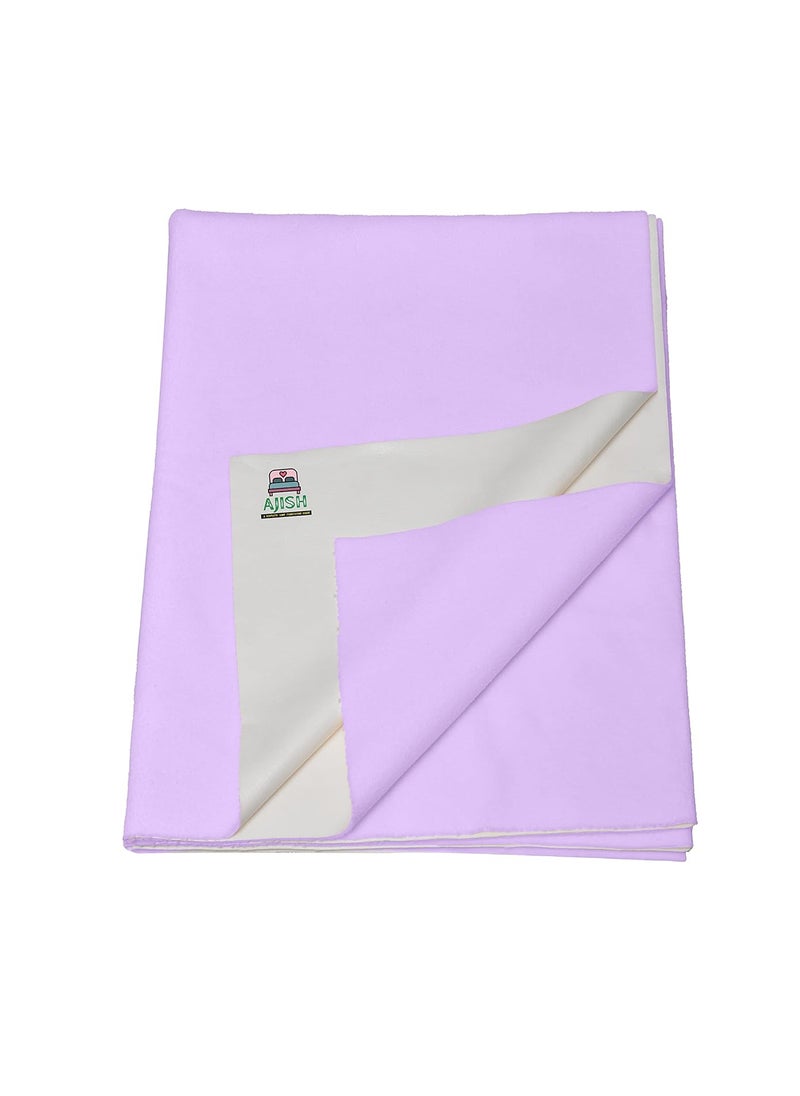 Baby Bed Protector Reusable 100 Waterproof High Absorbent Faster Dry Sheet Soft Cotton Fabric Best for New Born Babies Toddler Children 100X140CM Light Purple Large Pack of 1