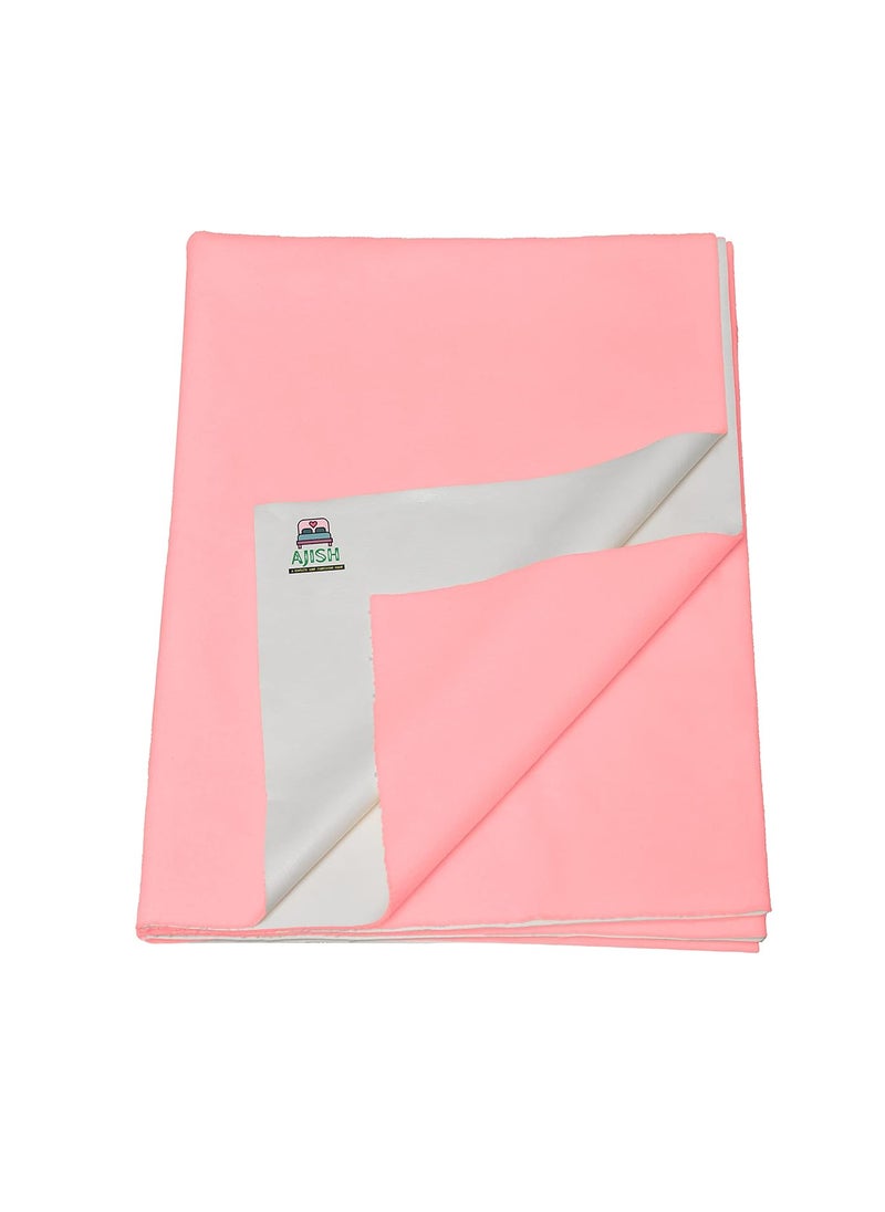 Baby Bed Protector Reusable 100 Waterproof High Absorbent Faster Dry Sheet Soft Cotton Fabric Best for New Born Babies Toddler Children 100X140CM Baby Pink Large Pack of 1