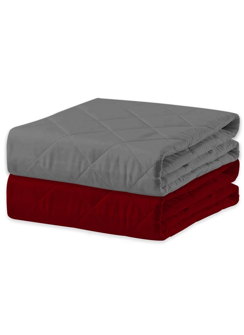 ADBENI HOME Quilted Cotton Extra Absorbent Quick Dry Baby Sheet Bed Protector Waterproof CotCrib Sheet Mattress Protection California Queen 160x110cm Grey Maroon
