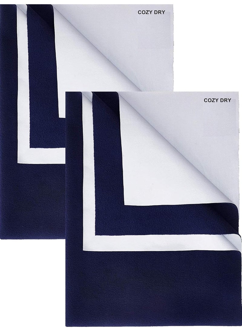 FRATELLI Cozy Dry Baby Bed Protector Twin Pack Navy Blue Twice