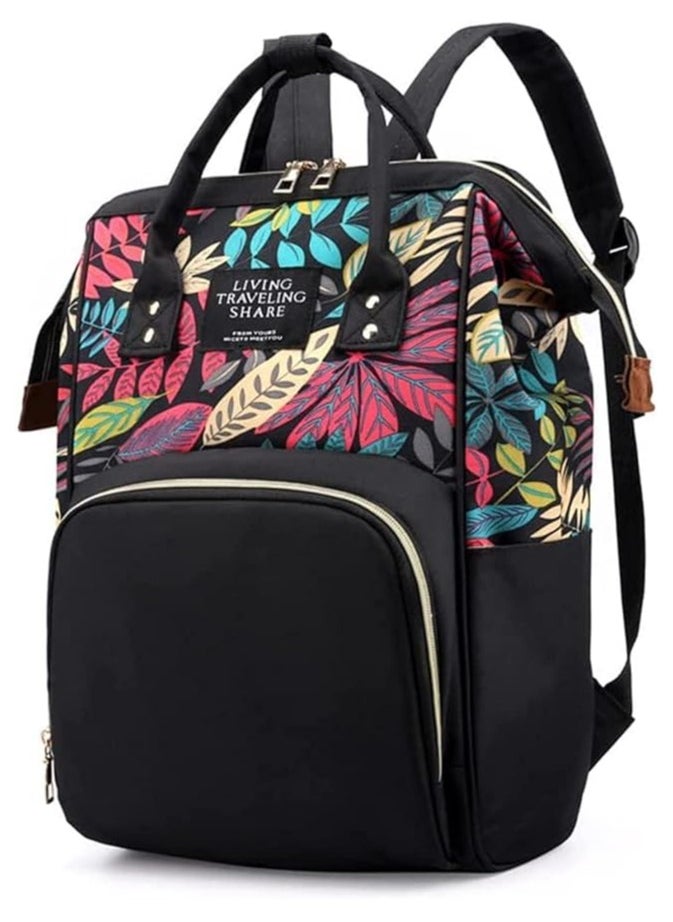 Diaper Baby Changing Diaper Travel Bag Backpack Multifunctional Large Capacity Backpack, Black