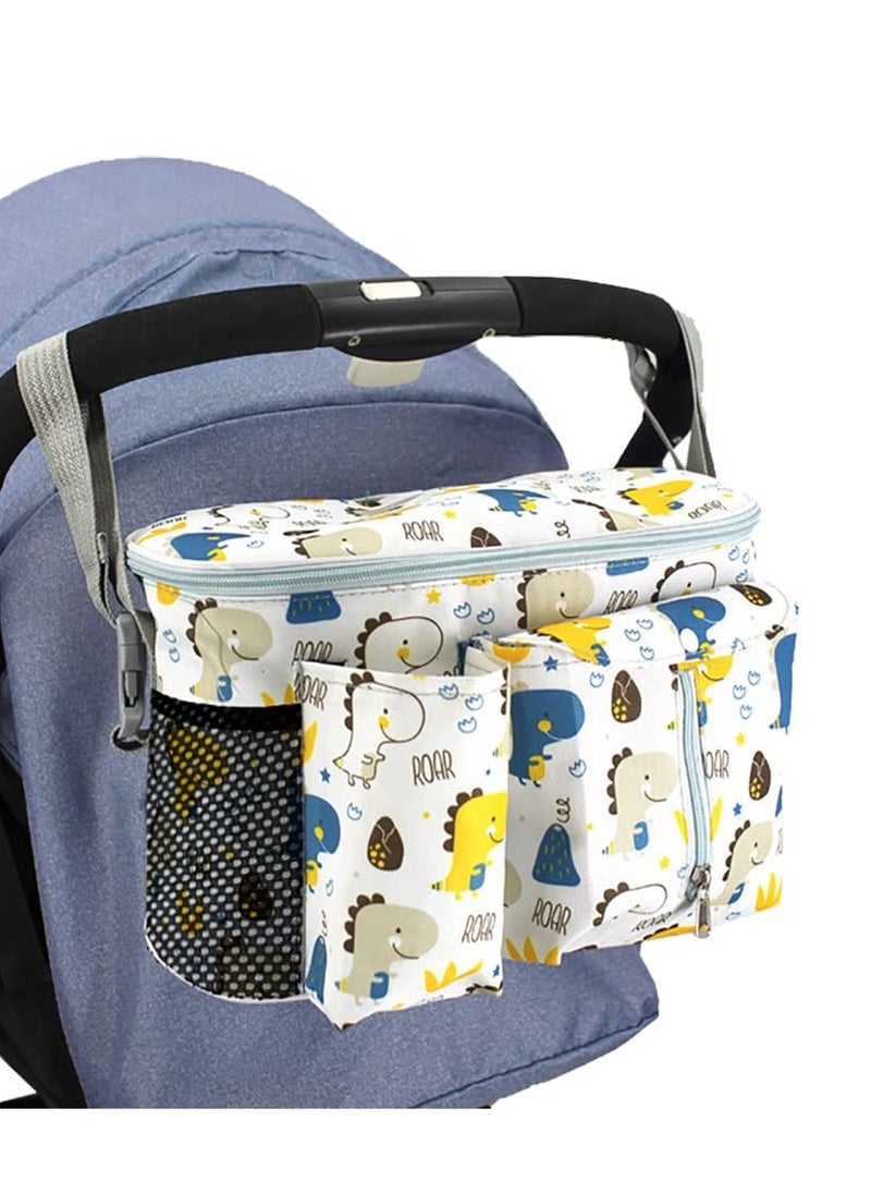Multi-Functional Waterproof Baby Stroller Organizer with Cup Holder - Essential Pram Accessory with Included Changing Organizer for Ultimate Convenience