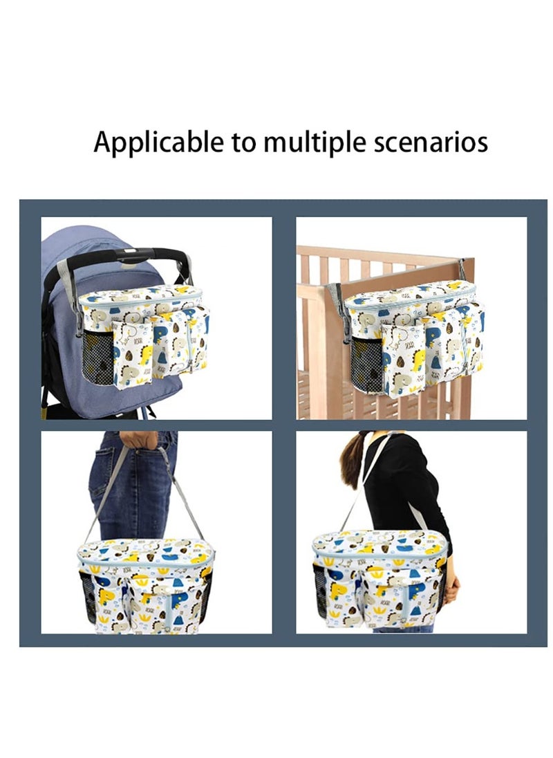 Multi-Functional Waterproof Baby Stroller Organizer with Cup Holder - Essential Pram Accessory with Included Changing Organizer for Ultimate Convenience