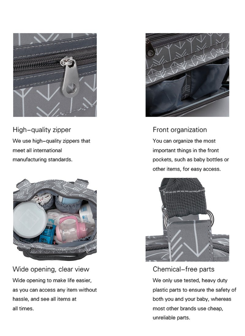 6 Pack Diaper Bag Set With Stroller Hooks And Nappy Changing Mat Nappy Baby Bag Travel Beach Shopping Baby Bag Multifunctional Mummy Bag Cosmetic Wet Dry Pouch