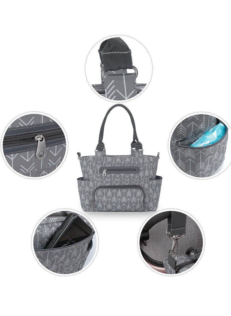 6 Pack Diaper Bag Set With Stroller Hooks And Nappy Changing Mat Nappy Baby Bag Travel Beach Shopping Baby Bag Multifunctional Mummy Bag Cosmetic Wet Dry Pouch
