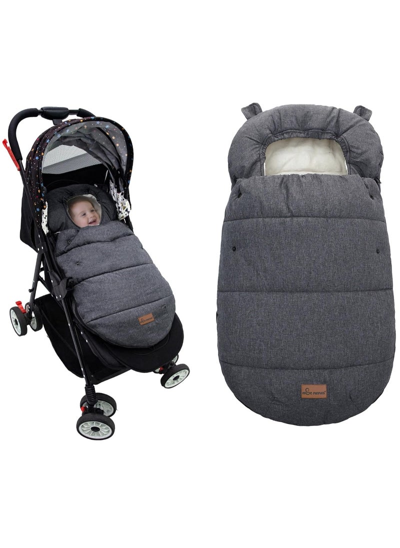 Premium Baby Pushchair Footmuffs, Winter Sleeping Bag, Windproof and Water Resistant, Soft Material with Hood, Adjustable for Comfort and Safety