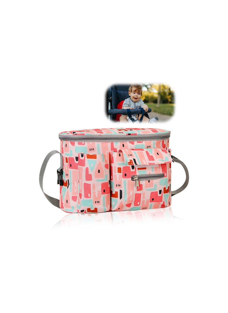 Universal Pram Organiser Bag - Portable, Waterproof Storage for Baby Pushchairs, Perfect for Carrying Water Bottles, Phones, Toys, with Durable PU Coating (1 Pack)