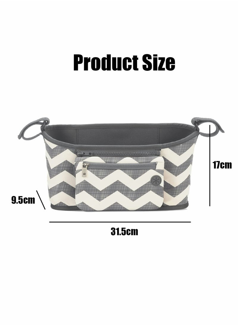 Universal Stroller Organizer with Non,slip Strap and Removable Wristlet for Convenient Storage