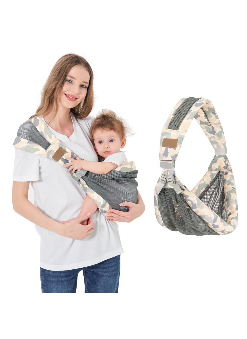Adjustable One Shoulder Baby Carrier, Lightweight and Breathable Mesh Sling for Infants and Toddlers (6-40 lbs), Perfect for Newborns and Parents on the Go