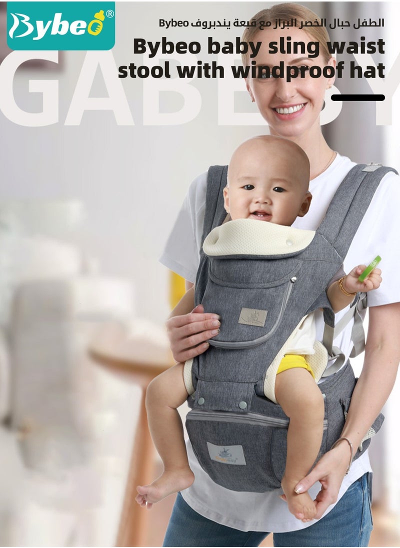 Baby Carrier with Hip Seat And Storage Bag,  Multifunctional Baby Strap Waist Carrier for Newborn to Toddler, Adjustable Baby holder, Baby Sling Carrier with Ergonomic Head Back Support