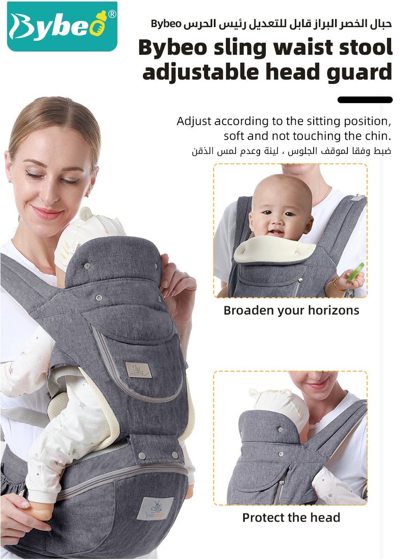 Baby Carrier with Hip Seat And Storage Bag,  Multifunctional Baby Strap Waist Carrier for Newborn to Toddler, Adjustable Baby holder, Baby Sling Carrier with Ergonomic Head Back Support