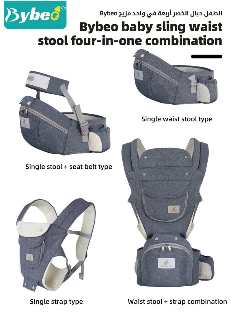 Baby Carrier with Hip Seat And Storage Bag,  Multifunctional Baby Strap Waist Carrier for Newborn to Toddler, Adjustable Baby holder, Baby Sling Carrier with Ergonomic Head Back Support