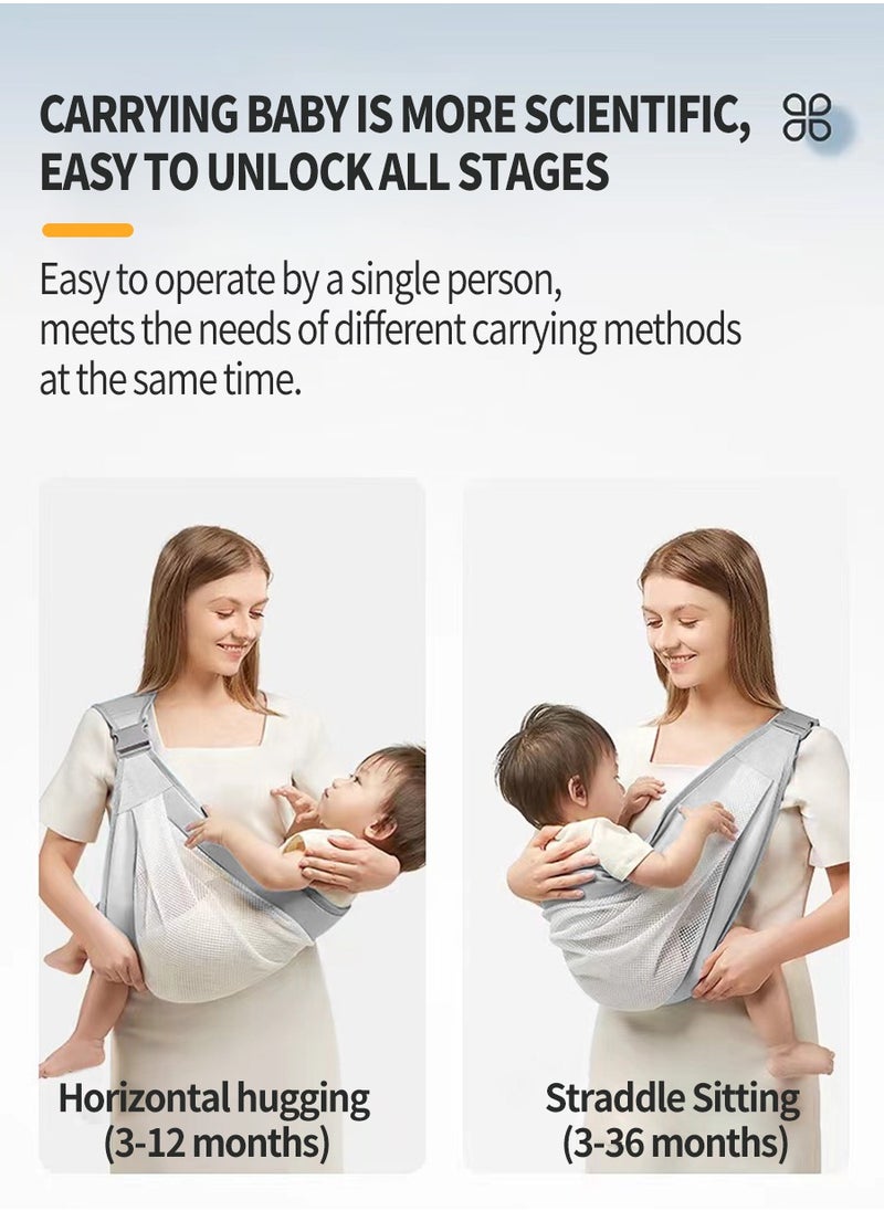 Baby Wrap Baby Wrap Ring Sling and Nursing Cover,Multi-functional and lightweight baby carrier for all seasons,1-4 years old,Breathable and soft,Comfortable,Pe