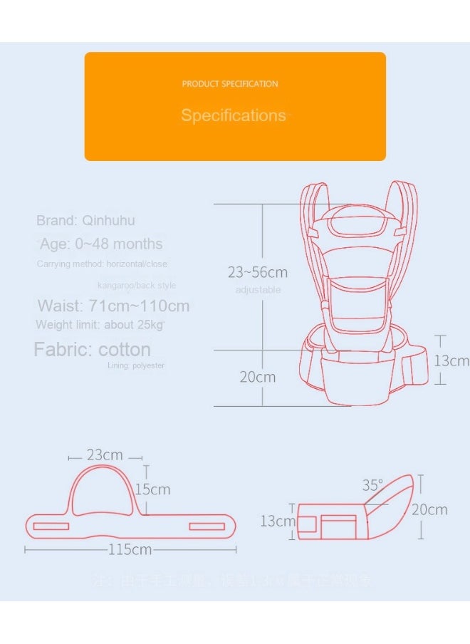 Multi-Functional Baby Carrier with Storage - Back Support Waist Seat for Horizontal Carrying