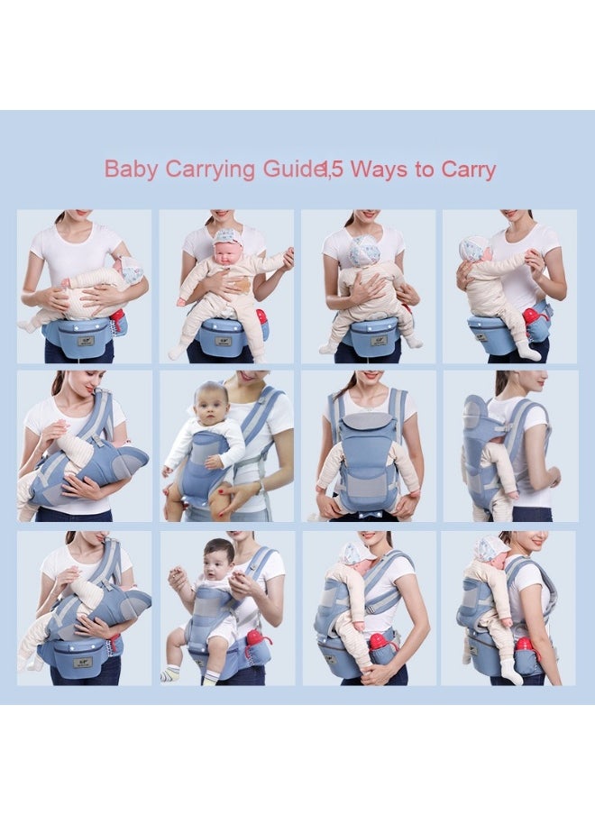 Multi-Functional Baby Carrier with Storage - Back Support Waist Seat for Horizontal Carrying