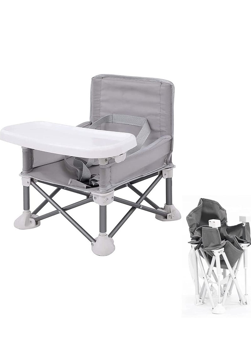Baby Travel Booster Seat,Booster Seat for Table with Removable Dining Tray, Folding Compact Sit Up Chair for Dining Table for Indoor/Outdoor, Camping, Beach, Lawn Toddlers, Kids, Boys, Girls
