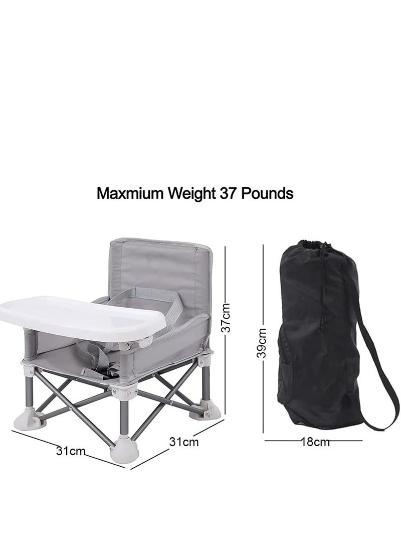 Baby Travel Booster Seat,Booster Seat for Table with Removable Dining Tray, Folding Compact Sit Up Chair for Dining Table for Indoor/Outdoor, Camping, Beach, Lawn Toddlers, Kids, Boys, Girls