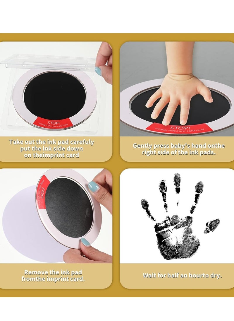 Inkless Baby Hand and Footprint Kit with 2 Clean Touch Ink Pads and 6 Imprint Cards Safe for Newborns Non-Toxic Family Memories
