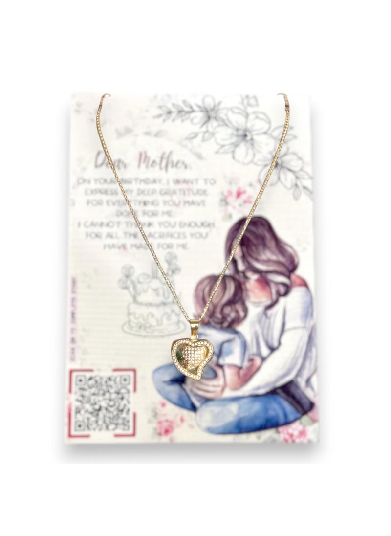 Tresneria Unique Gift for Mother from Daughter Son for Birthday includes Necklace and QR enabled Greeting Card