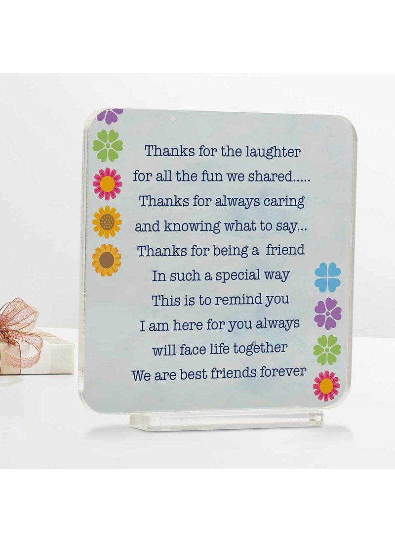 Giftcart Best Friends Forever Acrylic Keepsake Gift for Friends Gift for Best Friends Birthday or Friendship Day Gift 15x15 cm Plexiglass Keepsake Gift for Friend