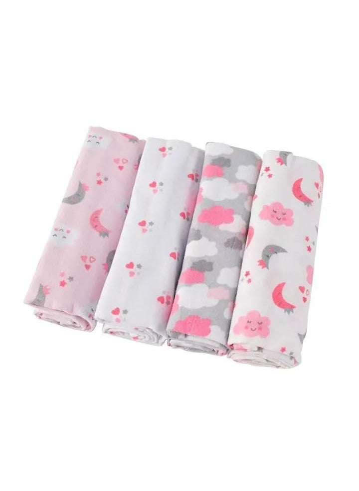 Caterpiller 4 pcs Set Babies Receiving BlanketBoys and GirlsSwaddle Blanket 100 falalen CottonPerfect for Gifting 76x76 cm 30x30 inches Girl