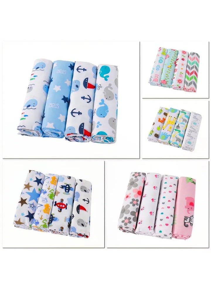 Caterpiller 4 pcs Set Babies Receiving BlanketBoys and GirlsSwaddle Blanket 100 falalen CottonPerfect for Gifting 76x76 cm 30x30 inches boy