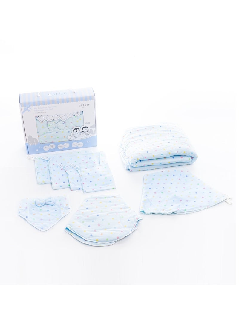 My Essential Bamboo Newborn Gift Set (8 Pcs.) - Playful Blue