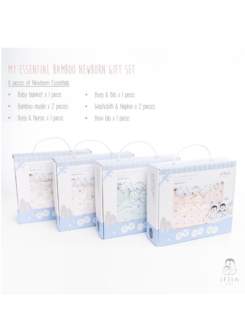 My Essential Bamboo Newborn Gift Set (8 Pcs.) - Playful Pink