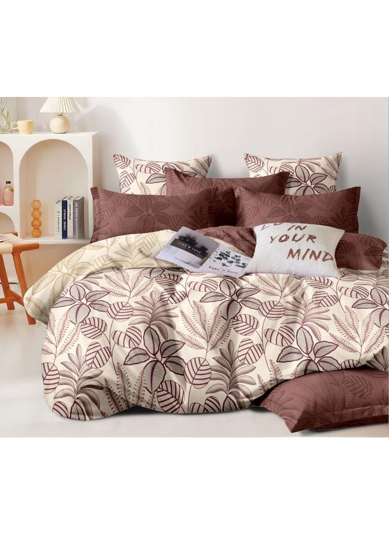 DECOMIZER Super Soft Glace Cotton King Size Double Bed AC Comforter Blanket Duvet for All SeasonsWeathers Pack of 1 Maroon Coconut