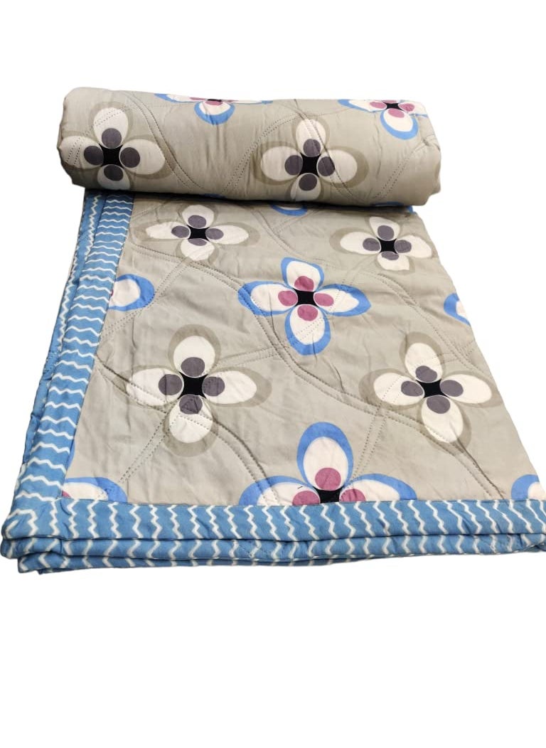 and Double Bed Duvet for AC Room Super Soft and Light Weight Reversible 90x95 inch Laser Quilting
