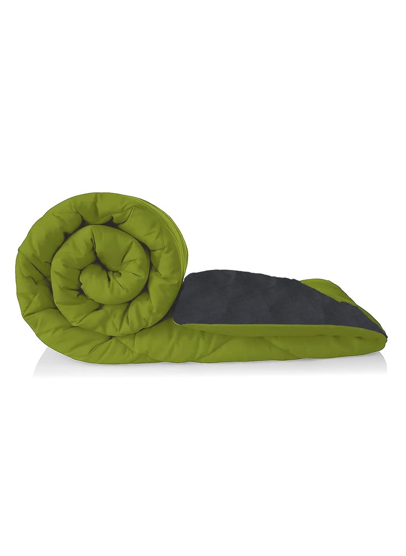 THE HOME TALK Cotton Duvet Blanket Bed Comforter Heavy Weight Polyester Filling Ultra Soft Single Bed All Weather Quilt AC Winter Blanket 60X90 INCH 200 GSM Green Grey