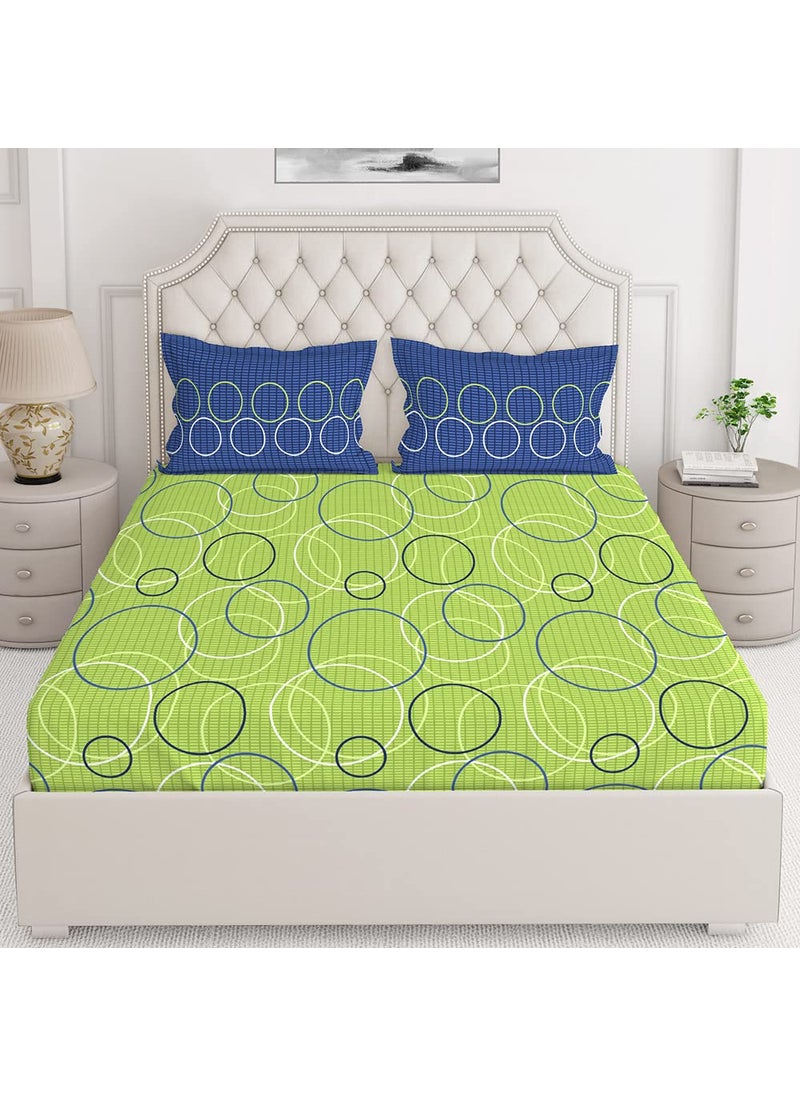 Layers Portland 100 Cotton Bedsheet Set for All Seasons Lightweight Moisture Absorbent Machine Washable Easy to Care Gift for Housewarming More 104 TC Queen Size Light Green
