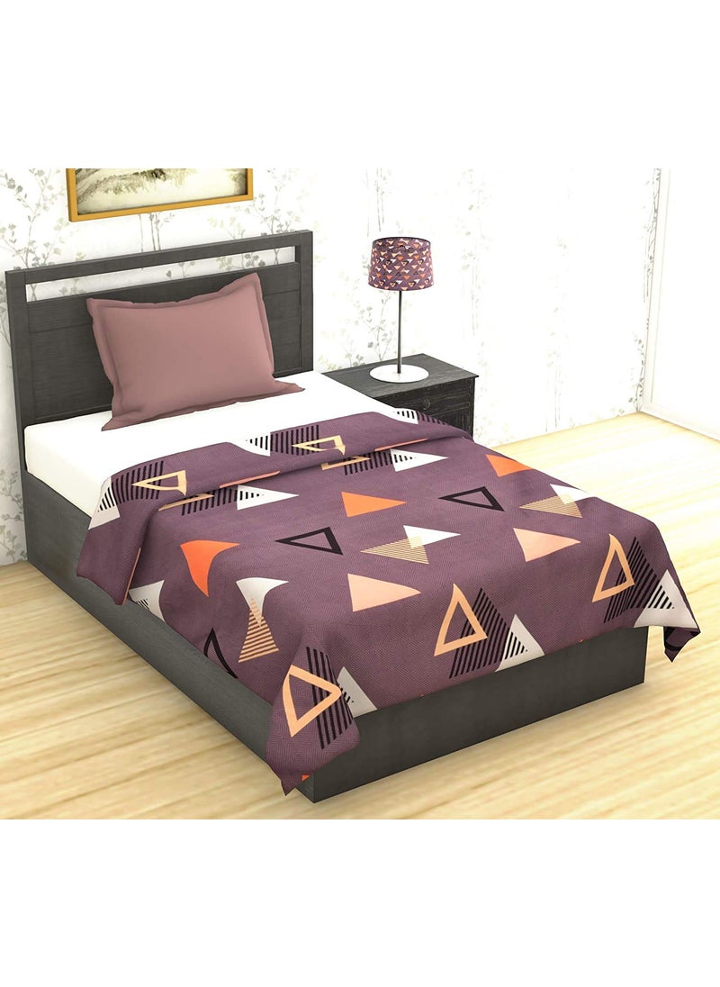 COZY FURNISH Super Soft Microfiber Cotton Single Duvet CoverComforter CoverRajai CoverBlanket CoverQuilt Cover Single Size 60X90Inches with Zipper with Four Corner Ties