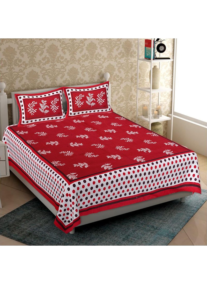 UBANIA COLLECTIONWe believe in customers satisfaction 100 Pure Cotton Sanganeri Rajasthani TC 151 Double Bedsheet with 2 Pillow Covers_Nishu442