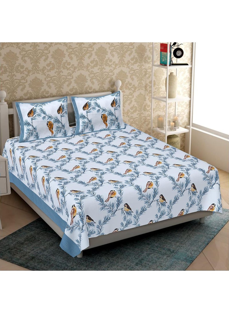 UBANIA COLLECTIONWe believe in customers satisfaction 100 Pure Cotton Sanganeri Rajasthani TC 151 Double Bedsheet with 2 Pillow Covers_Nishu432