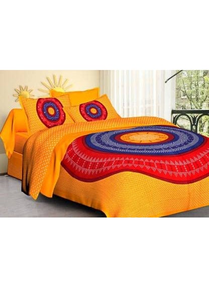 UBANIA COLLECTIONWe believe in customers satisfaction 100 Pure Cotton Sanganeri Rajasthani TC 151 Double Bedsheet with 2 Pillow Covers_Nishu440
