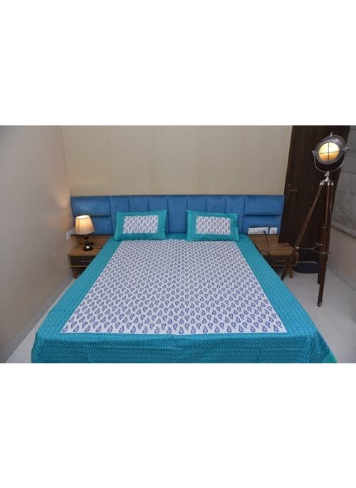 UBANIA COLLECTIONWe believe in customers satisfaction 100 Pure Cotton Sanganeri Rajasthani TC 151 Double Bedsheet with 2 Pillow Covers_Nishu439