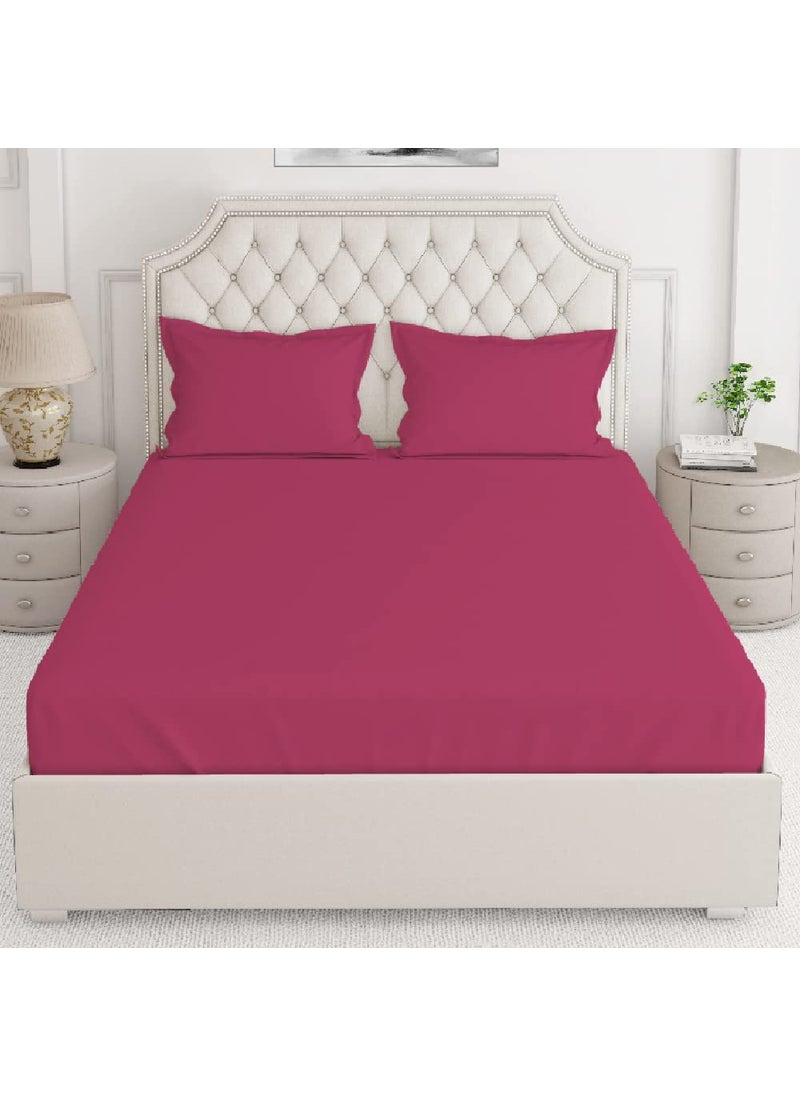 Layers Be Bold 100 Cotton Bedsheet Set for All Seasons Lightweight Moisture Absorbent Machine Washable Easy to Care Gift for Housewarming More 140 TC King Size Magenta