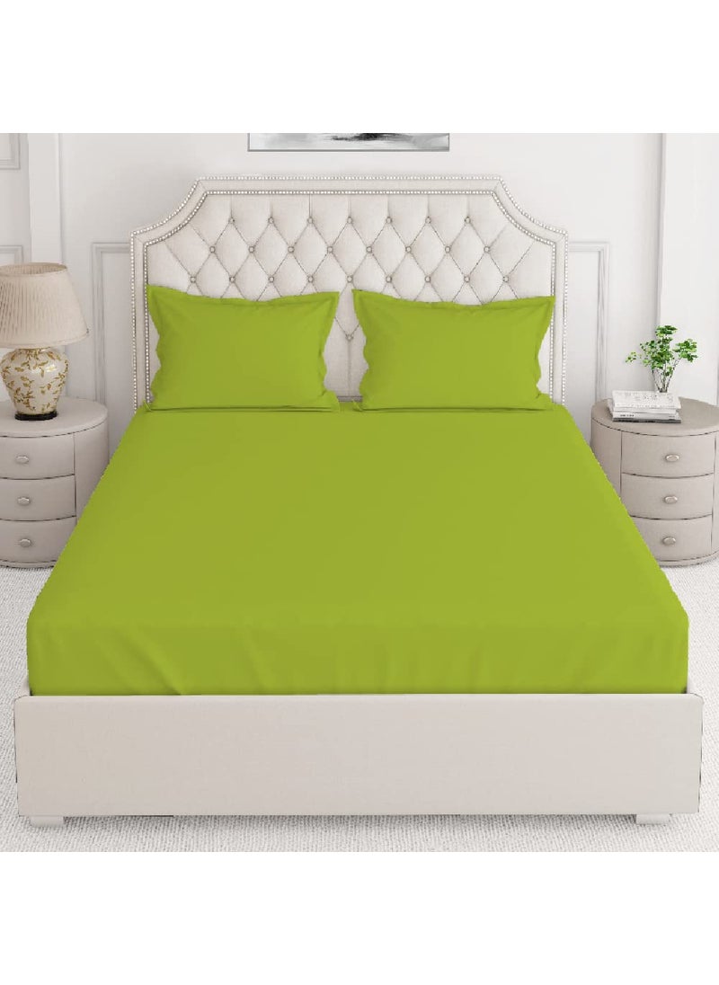 Layers Be Bold 100 Cotton Bedsheet Set for All Seasons Lightweight Moisture Absorbent Machine Washable Easy to Care Gift for Housewarming More 140 TC King Size Sheen Green