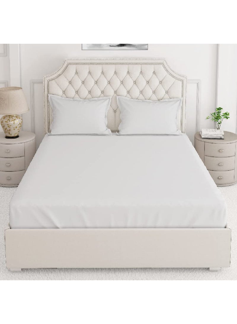 Layers Be Bold 100 Cotton Bedsheet Set for All Seasons Lightweight Moisture Absorbent Machine Washable Easy to Care Gift for Housewarming More 140 TC King Size White
