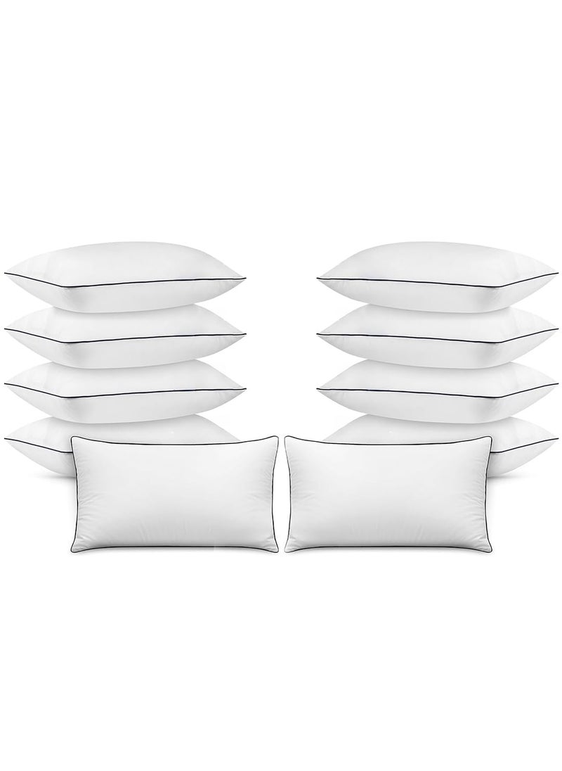 GIGLICK Exclusive White Soft Fluffy Hollow Fibre Pillow 28 inch X 18 inch Set of 10 Ideal Bed Pillow for Better Sleep Hypoallergenic Chemical Free Pillows Pack of 10 28X18inch