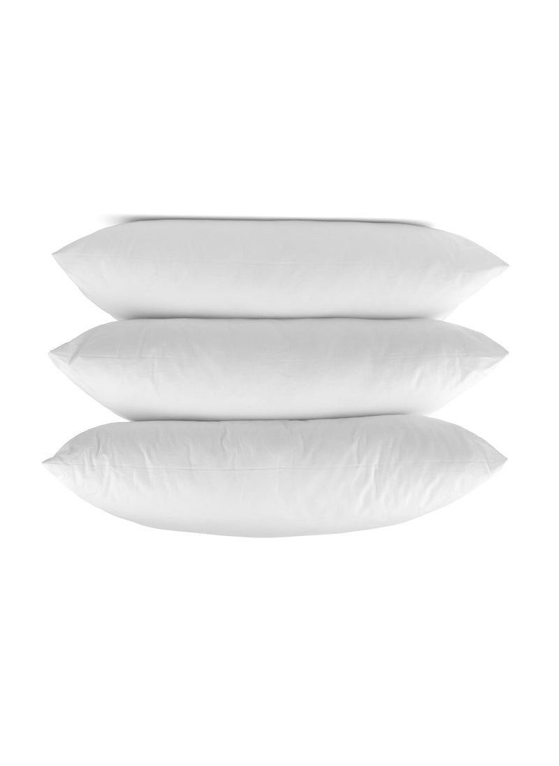 EMBROCO Hollow Fiber Sleeping Pillow Set of 3 Soft Microfiber Filled Plush Pillows Microfiber Soft White Pillows Set of 3