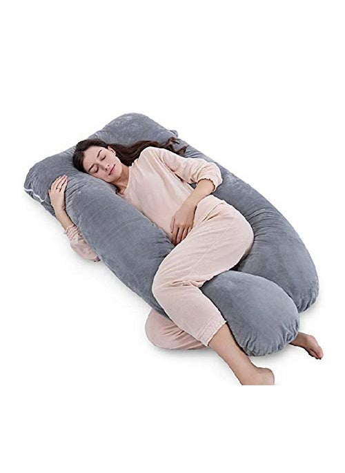 PETITUDE StylishMultifunctional U Shape PillowPregnancy PillowFull Body Pillow with Jersey Cotton Cover for Pregnant Women