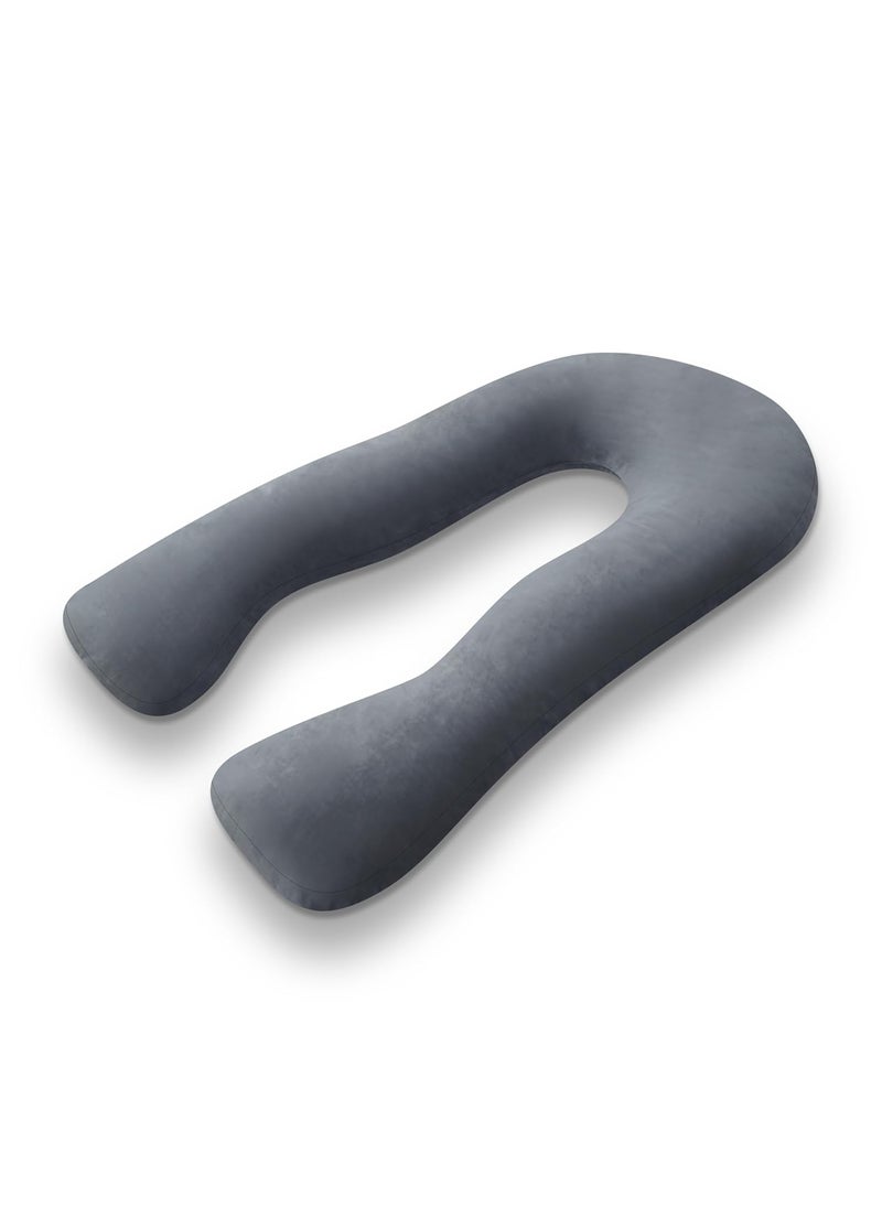Pregnancy Pillow for Pregnant WomenCombo Travel Pillow Eye MaskMaternity Pillow Pregnancy Gifts for Women Maternity Pillows for Pregnancy Sleeping Washable Velvet Cover UShape DarkGrey