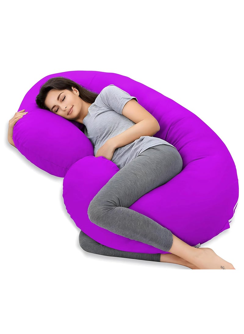 Moms Moon Pregnancy Pillow Gift for Pregnant Women to Sleeping CShape Maternity Support Pillow for Back HIPS Legs Stomach Belly for Pregnant Women with Removable Cotton Cover Purple