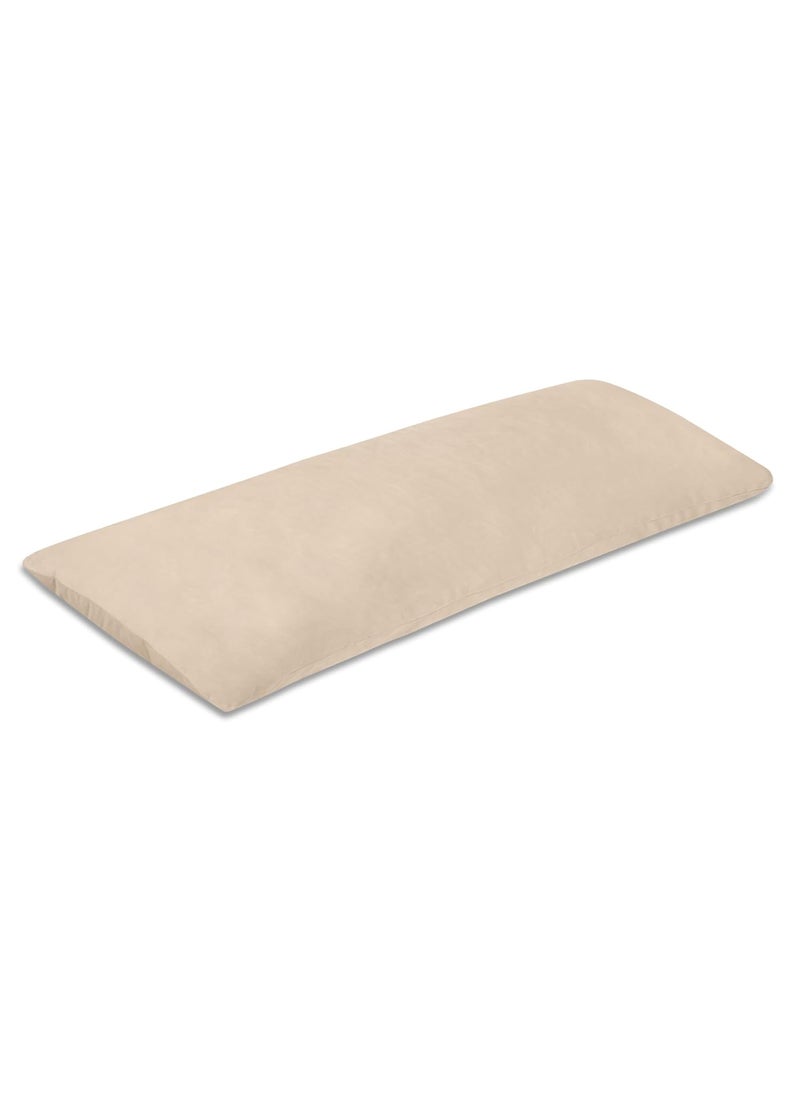 Dormyo Cozy Maternity Shaped Body Maternity Pillow for Pregnant Women with 100 Velvet Stretch Detachable Zipper Pillow Cover 25Kg Cream Long Body Hug Pillow