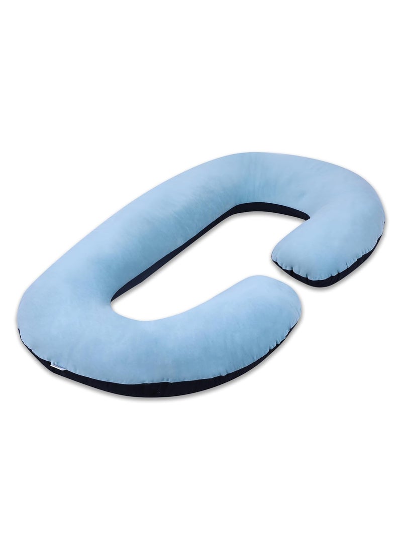 Dormyo Cozy Maternity CShaped Body Maternity Pillow for Pregnant Women with 100 Velvet Stretch Detachable Zipper Pillow Cover 25Kg Sea Green Black